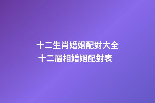十二生肖婚姻配對大全 十二屬相婚姻配對表-第1張-觀點-玄機派